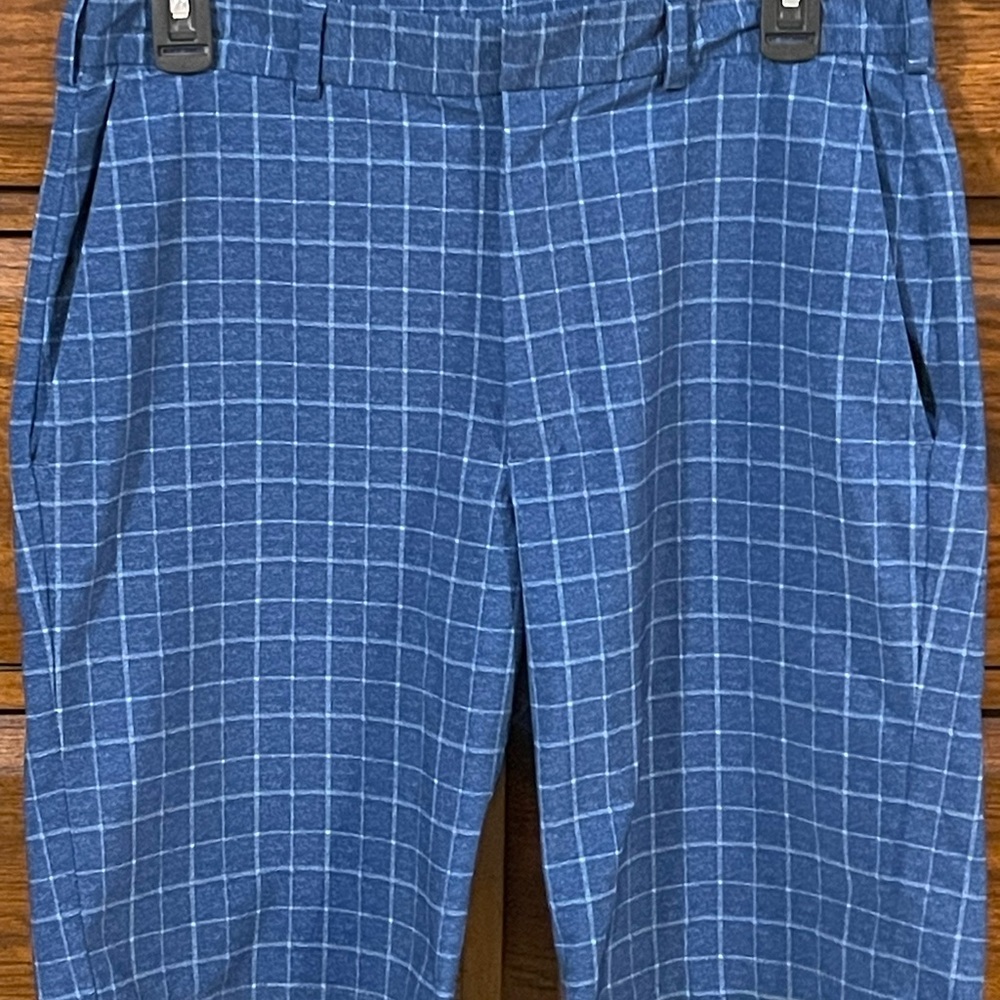 Walter Hagen Blue Windowpane Flat Front Shorts